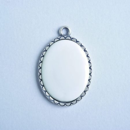 Preciosa Plata Ovalada Doble Cara